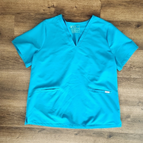 Figs Casma Three-Pocket Scrub Top -Teal - Picture 2 of 6